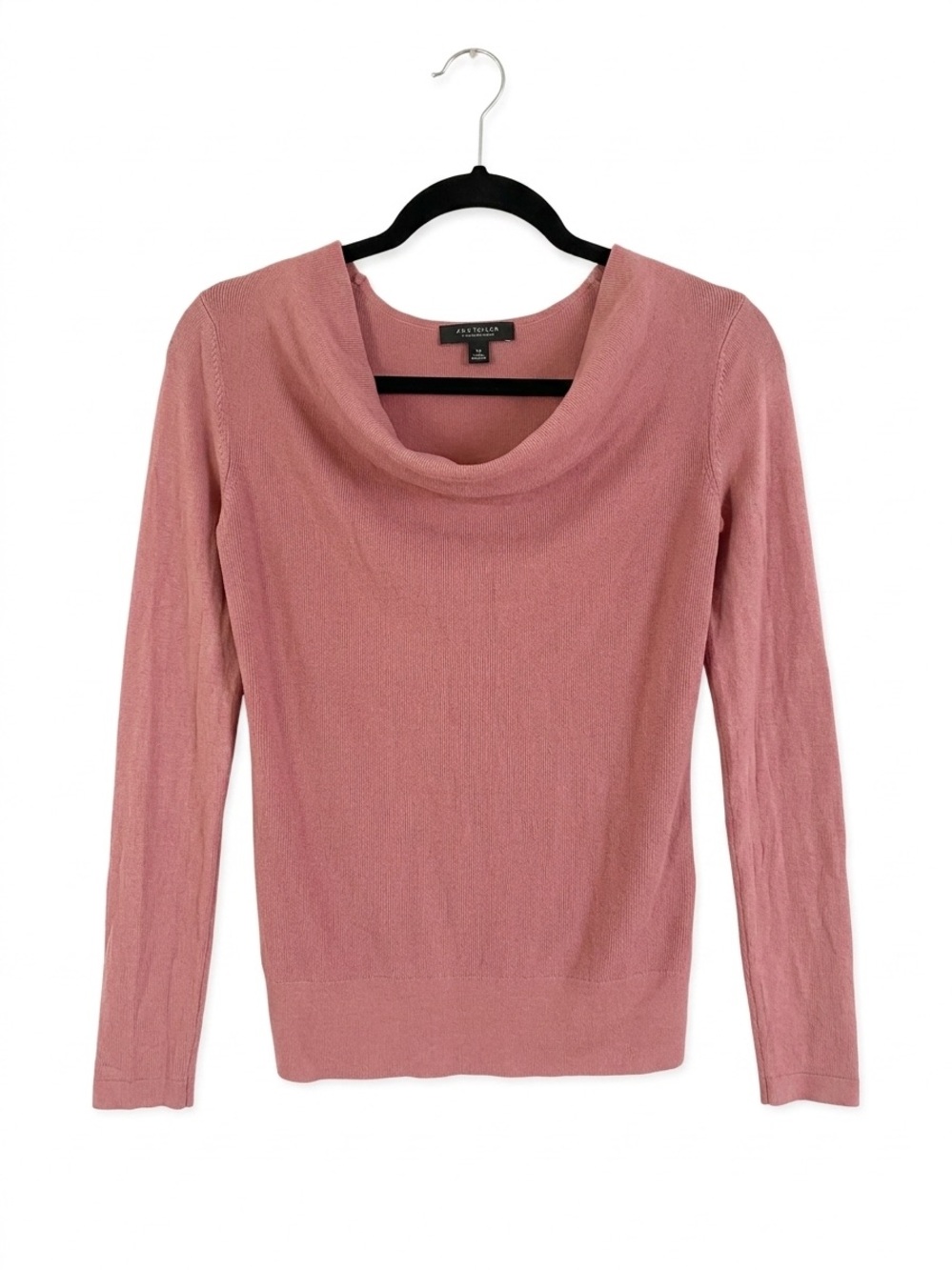Ann Taylor Women’s 100% Merino Wool Cowl Neck Lightweight Sweater Mauve Pink XS